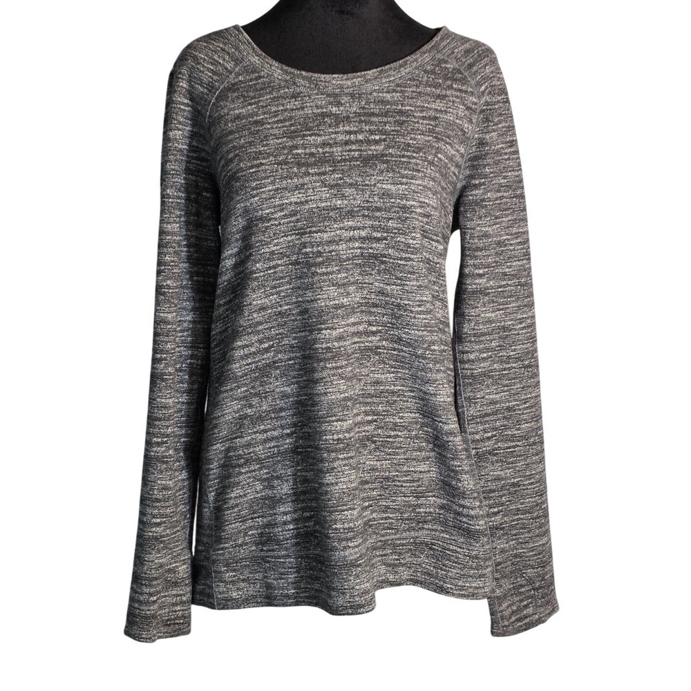 Encore Performance Gray Heathered Long Sleeve Cutout Back Athletic Top Women's M